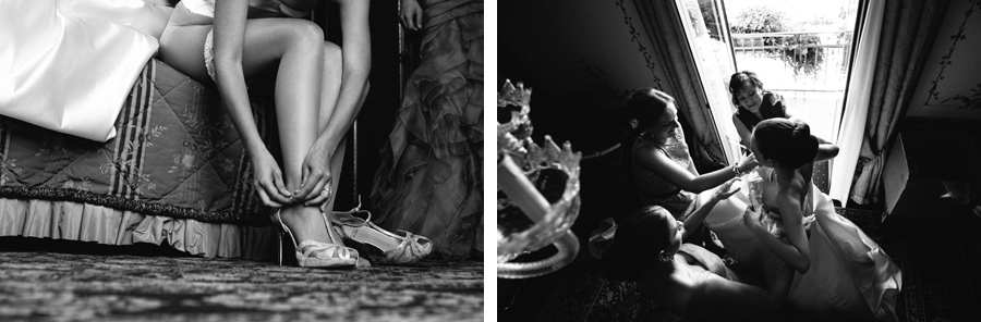 Bride getting ready for wedding at Grand Hotel des Iles Borromees, Stresa, Italy.