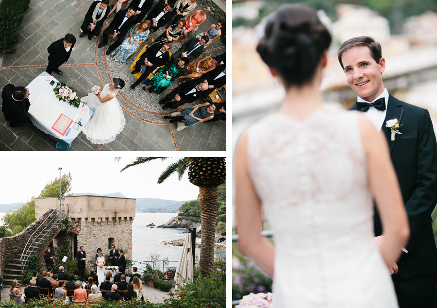 wedding ceremony on the sea in italy