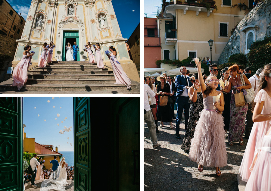 Fotografo di Matrimonio Chiesa di Cervo Uscita Sposa