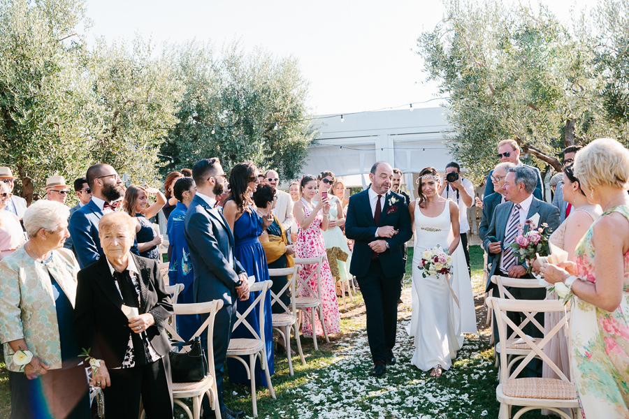 bride entrance at puglia wedding in ostuni