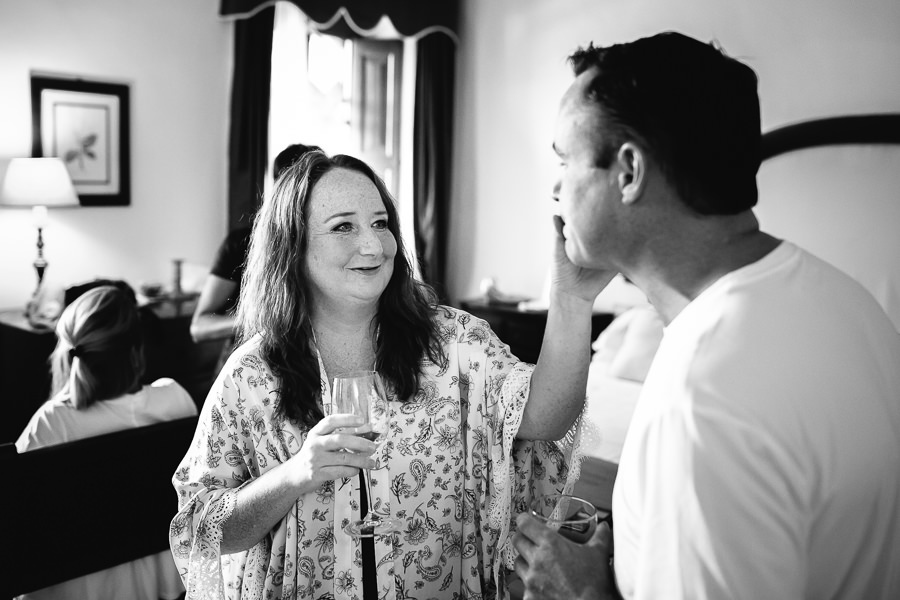 bride and groom getting ready Villa Cimbrone Wedding