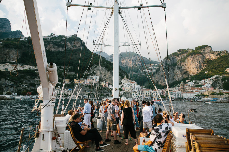 amalfi sailboat trip before gay wedding