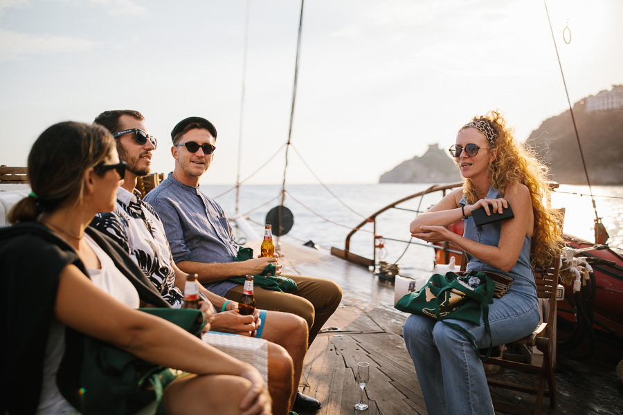 same-sex wedding sailboat trip in amaldi