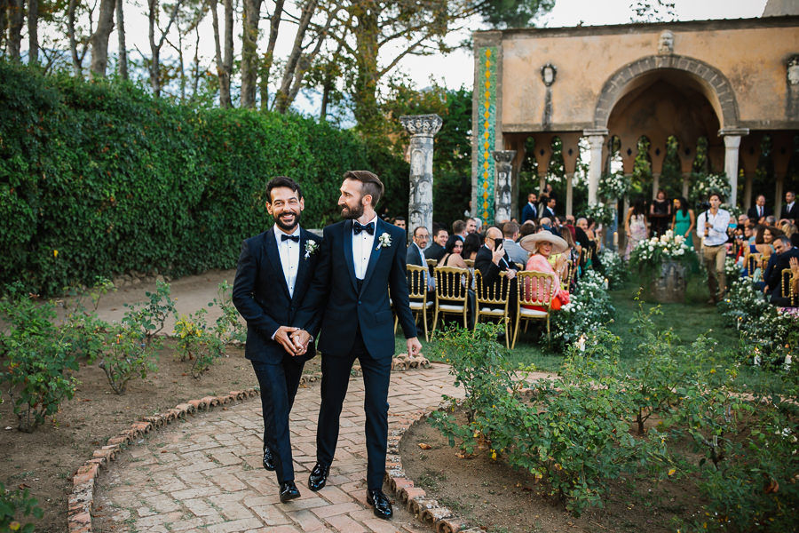 same-sex wedding ceremony villa cimbrone photographer