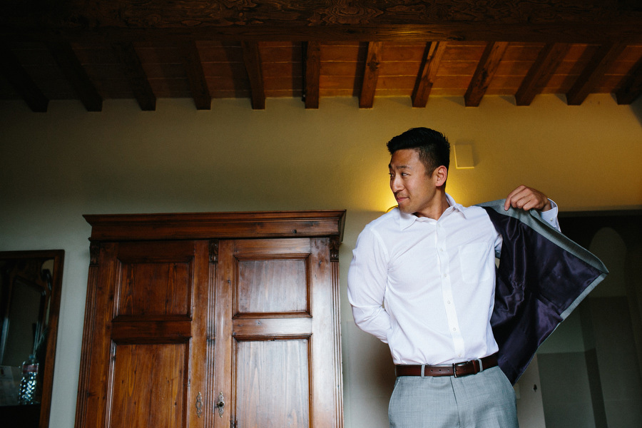 Groom Getting Ready Villa Baroncino Italy Wedding Photographer