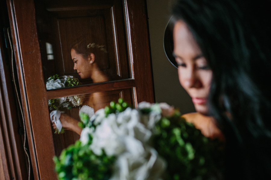 Bride and Bridesmaids Getting Ready Villa Baroncino Wedding