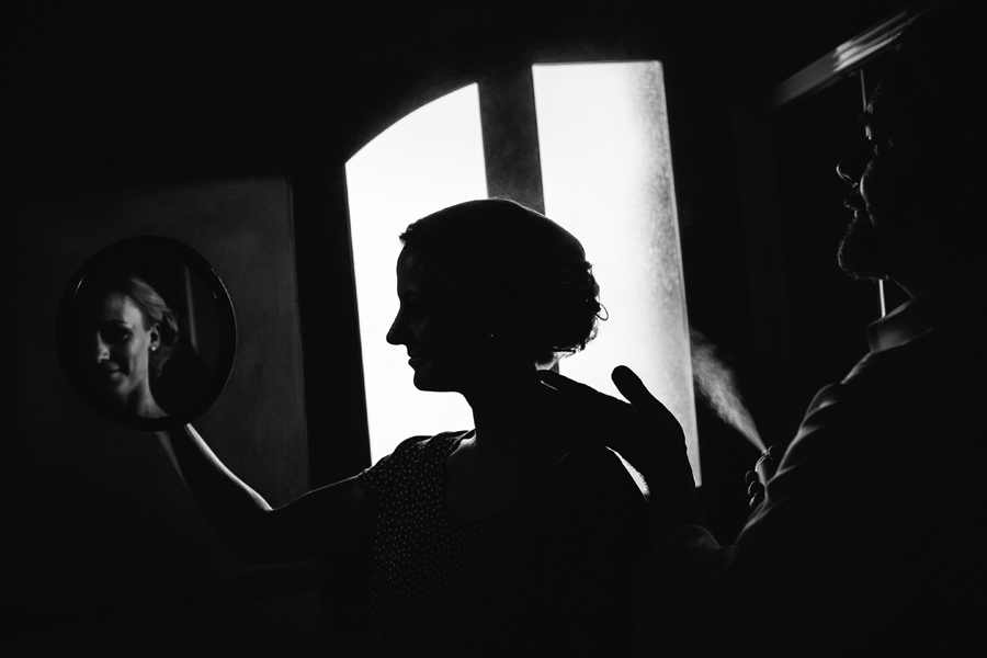 Tuscany wedding silhouettes getting ready