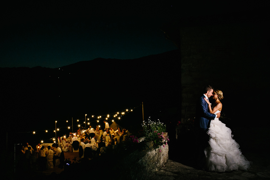 Bride and groom wedding portrait in italy