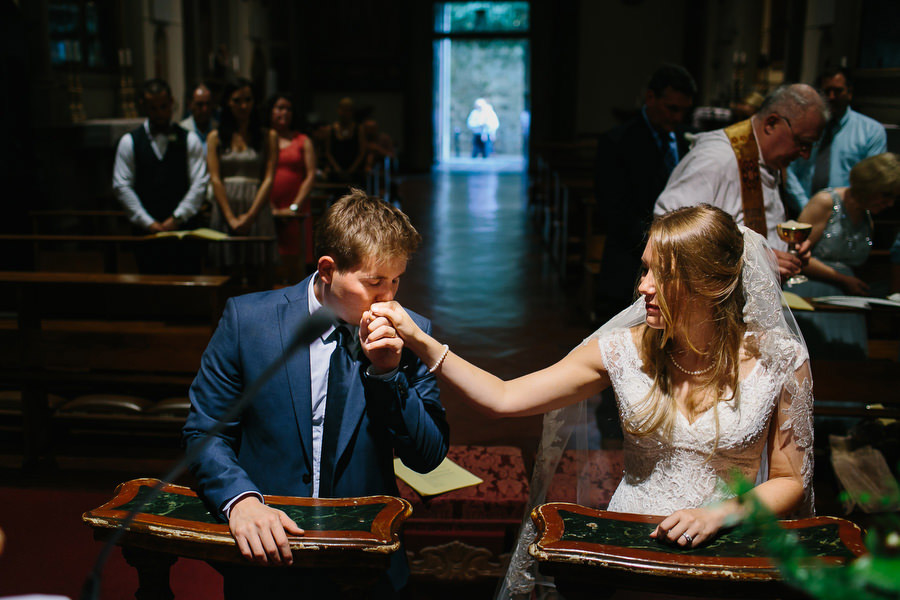 catholic wedding ceremony in tuscany