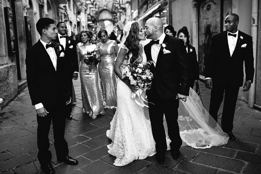 Taormina Wedding Walk Bride and Groom