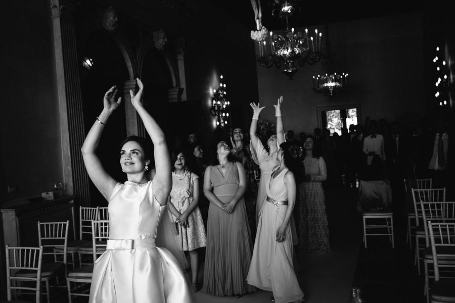 BrideThrowing her a bouquet in Venice