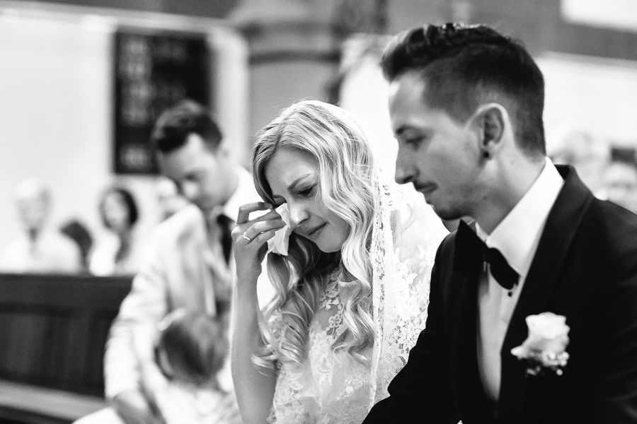 bride in tears at meran wedding