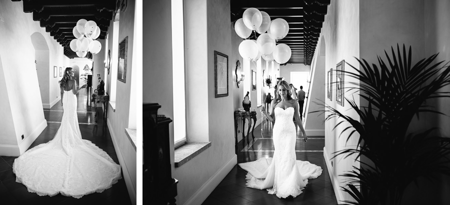 bride with wedding balloons