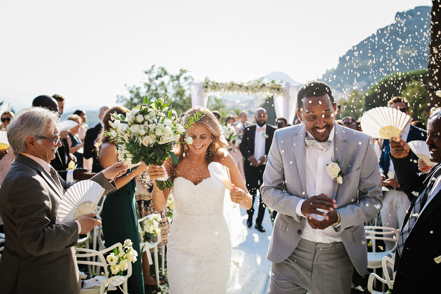 bride and groom wedding cermony taormina