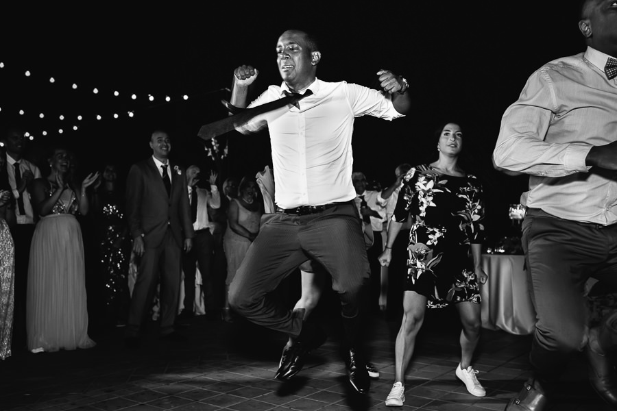 dancing wedding guest in taormina