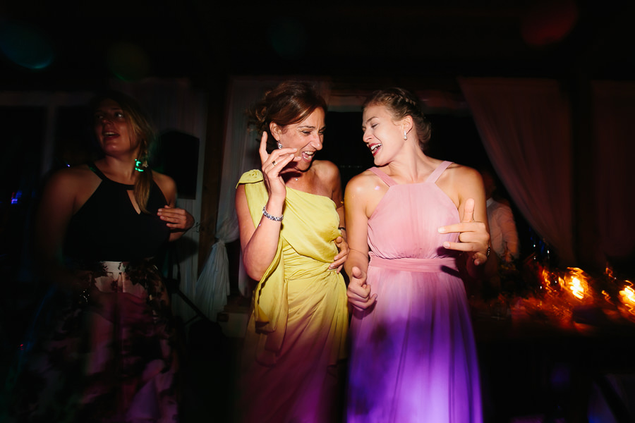 Wedding guests dancing at casa cornacchi