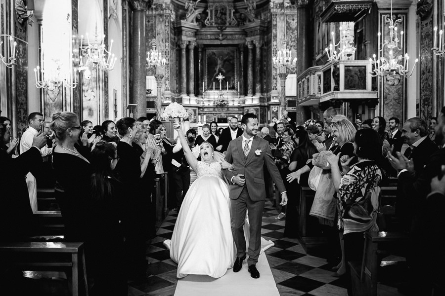 Funny Candid Moment during Wedding Ceremony in Amalfi Coast