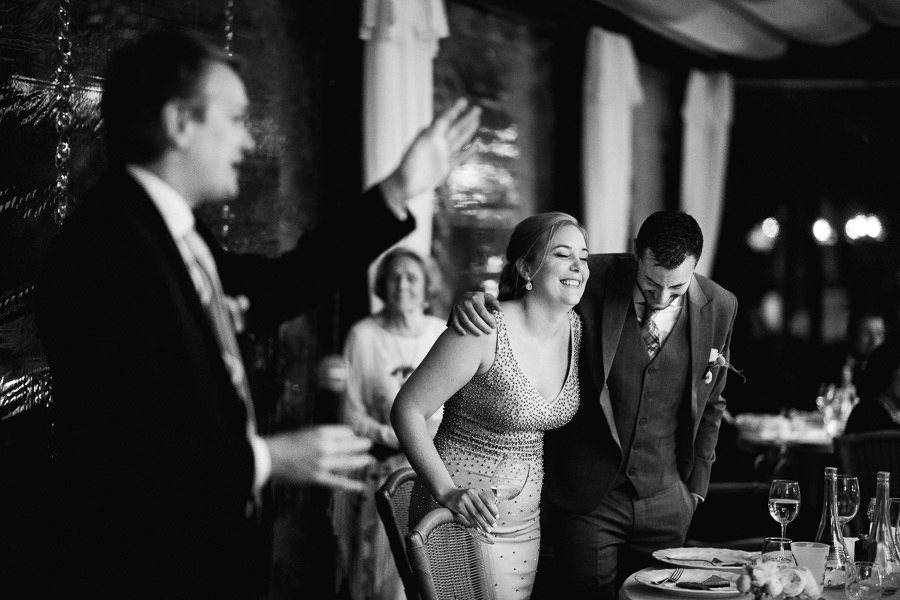 Bride walking up the stairs and changes dress at Villa Eva weddi