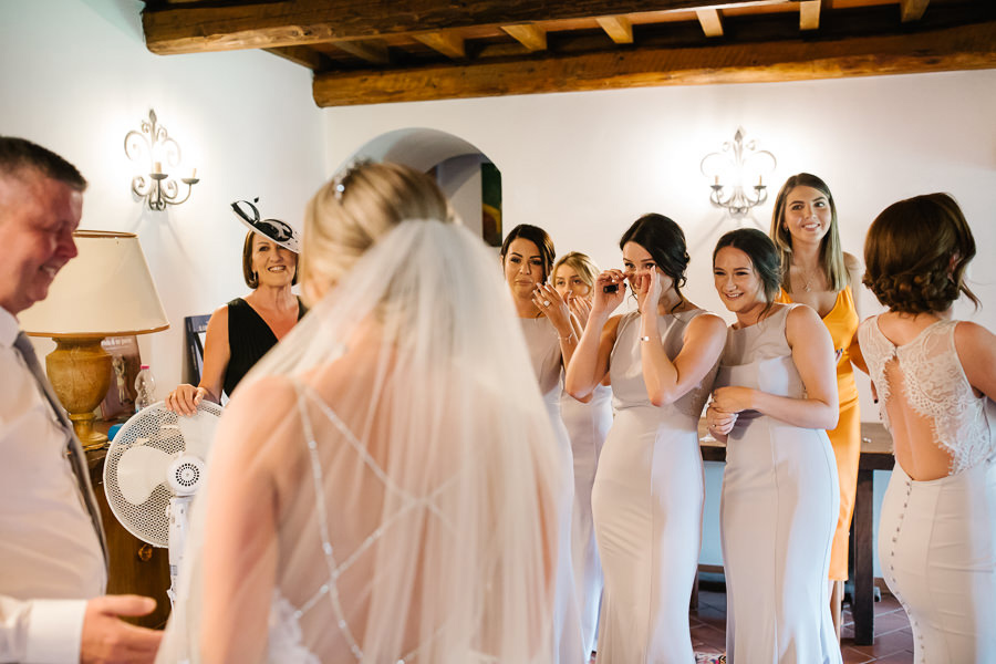 bride getting ready for wedding in florence