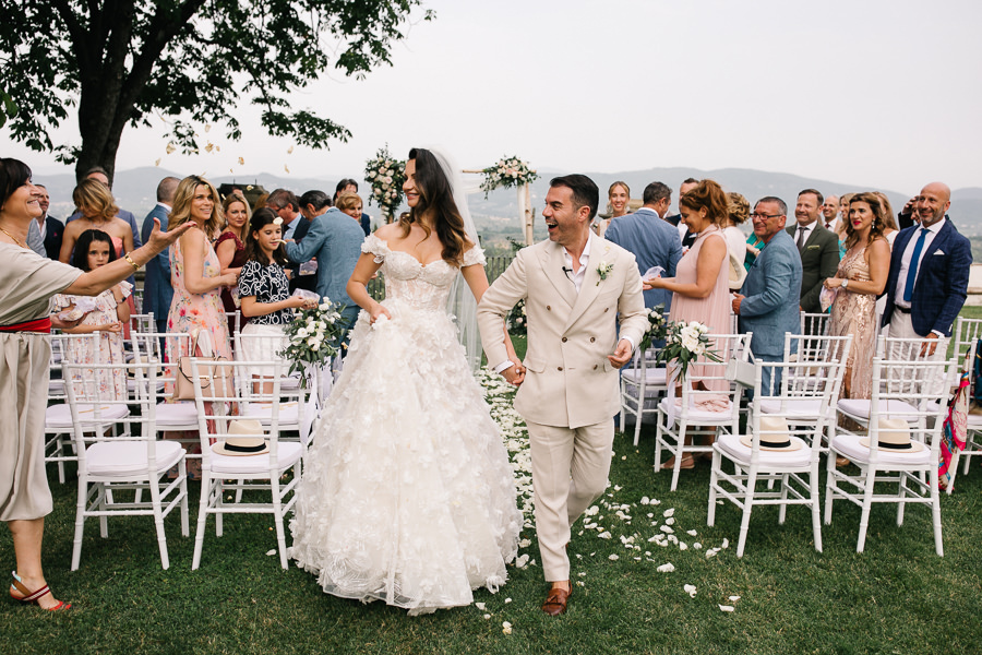 Wedding vows during ceremony