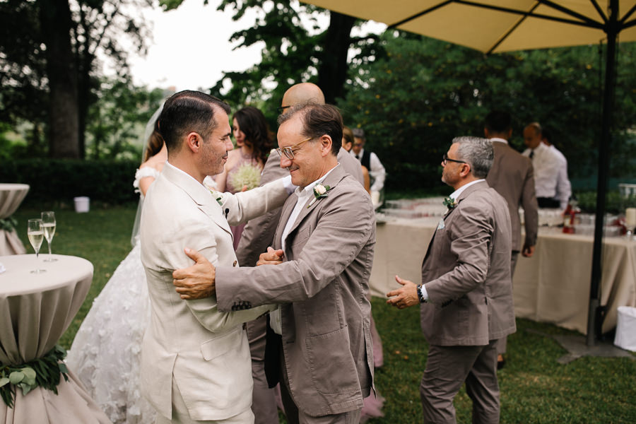 Wedding guests after ceremony