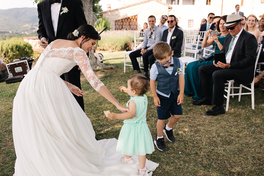 castello di meleto outdoor wedding ceremony