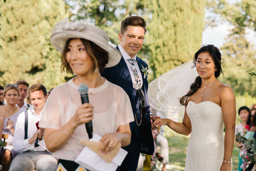 wedding ceremony in the garden of the castle