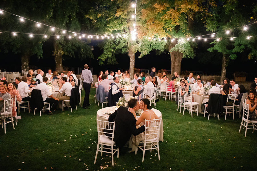 Long exposure wedding dinner photo