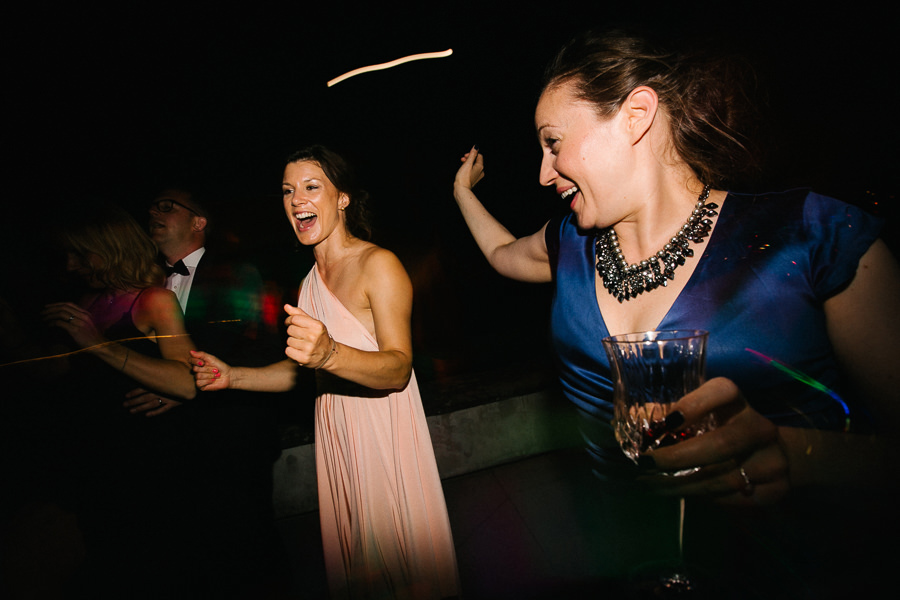 wedding guests dancing