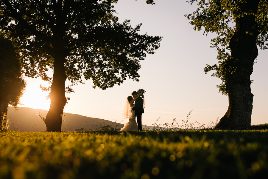 stunning bridal portraits at tuscany sunset