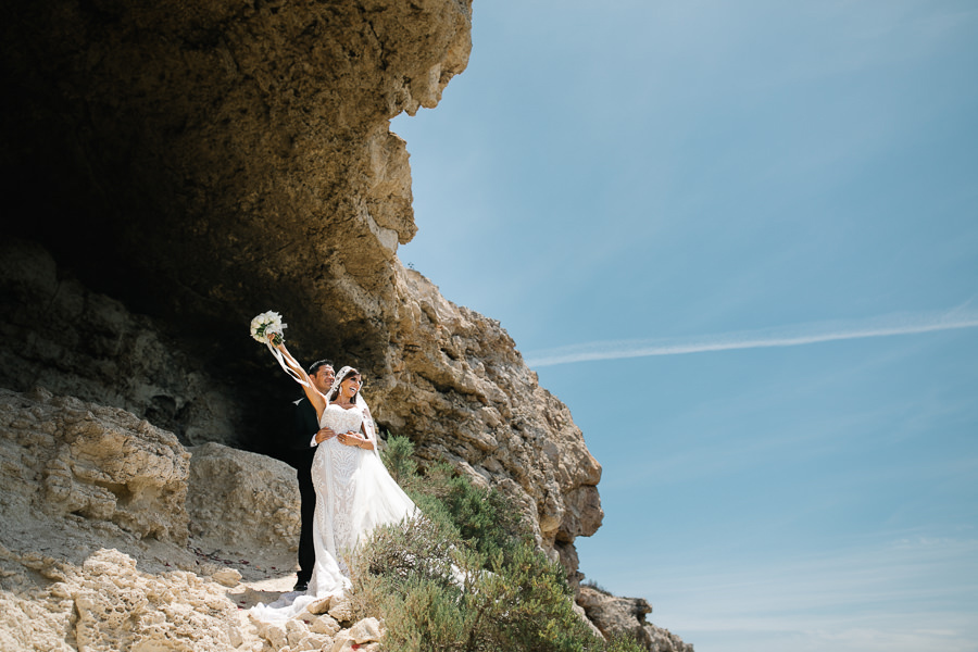 Dwejra Window Wedding Photos Bride and Groom